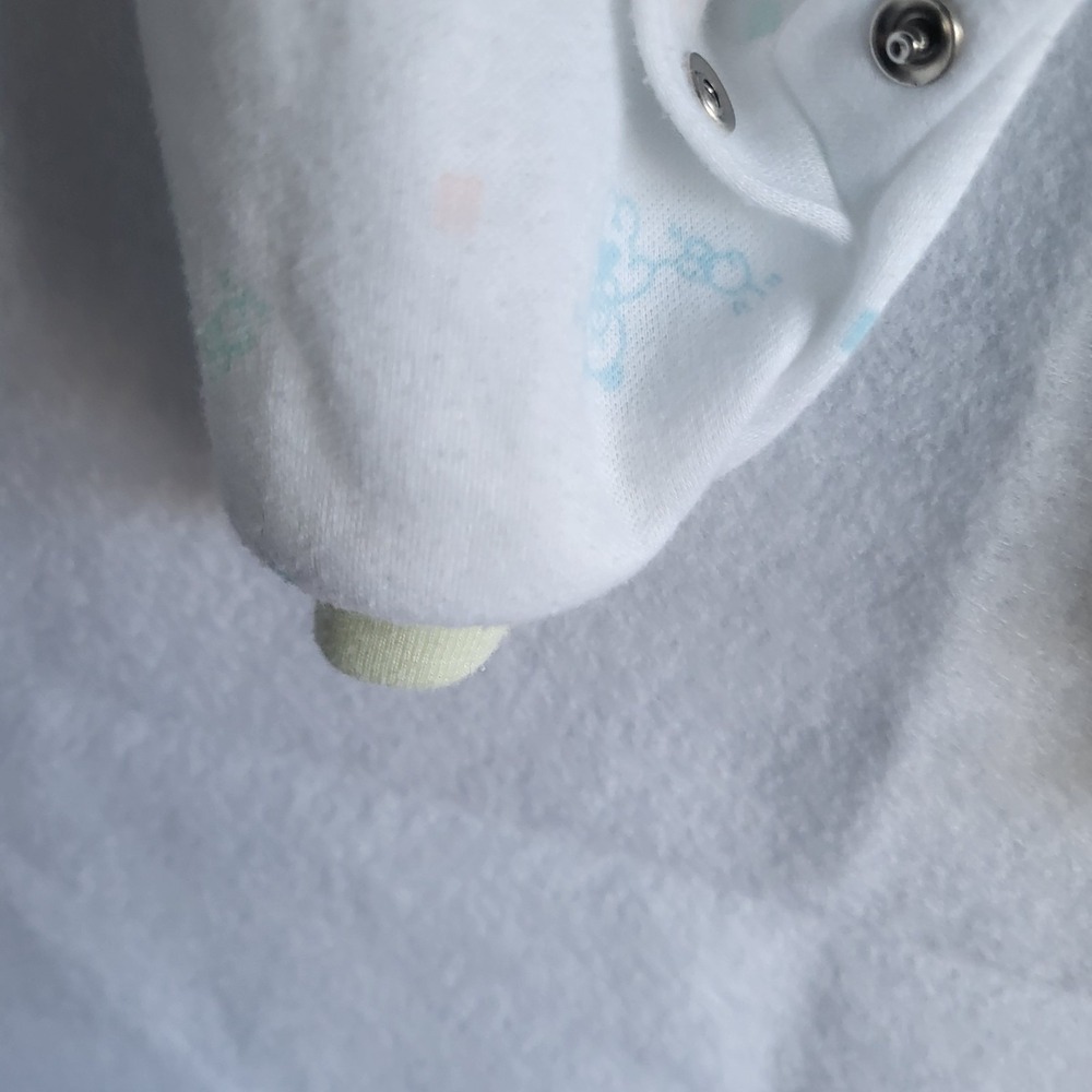 vintage sasson baby romper sleeper play outfit white yellow neutrals‎ medium - Picture 6 of 9
